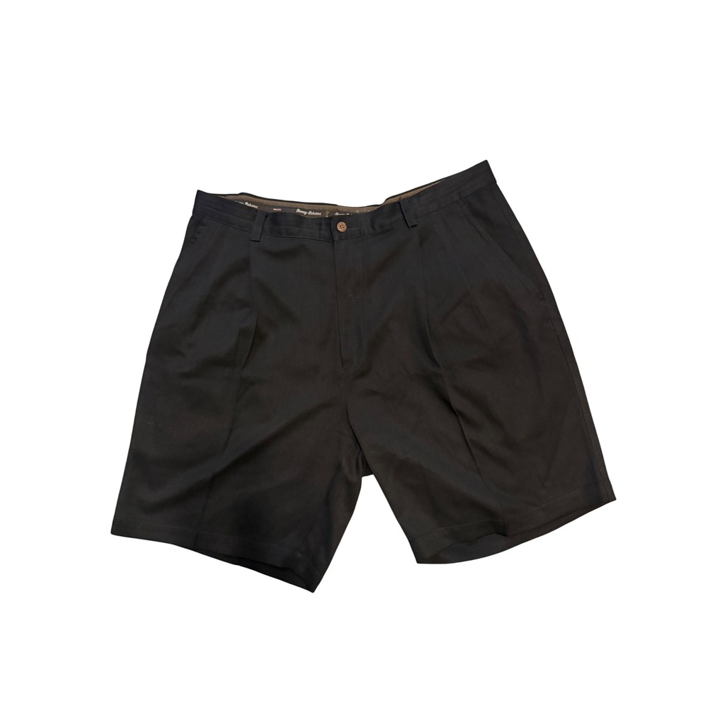 Tommy Bahama Men's Black Silk Pleated Front Shorts Size 38 Preppy